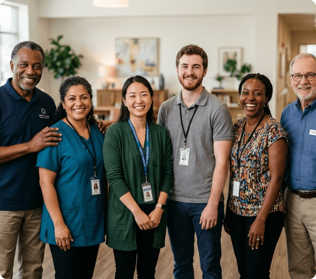 Irokco team members smiling together
